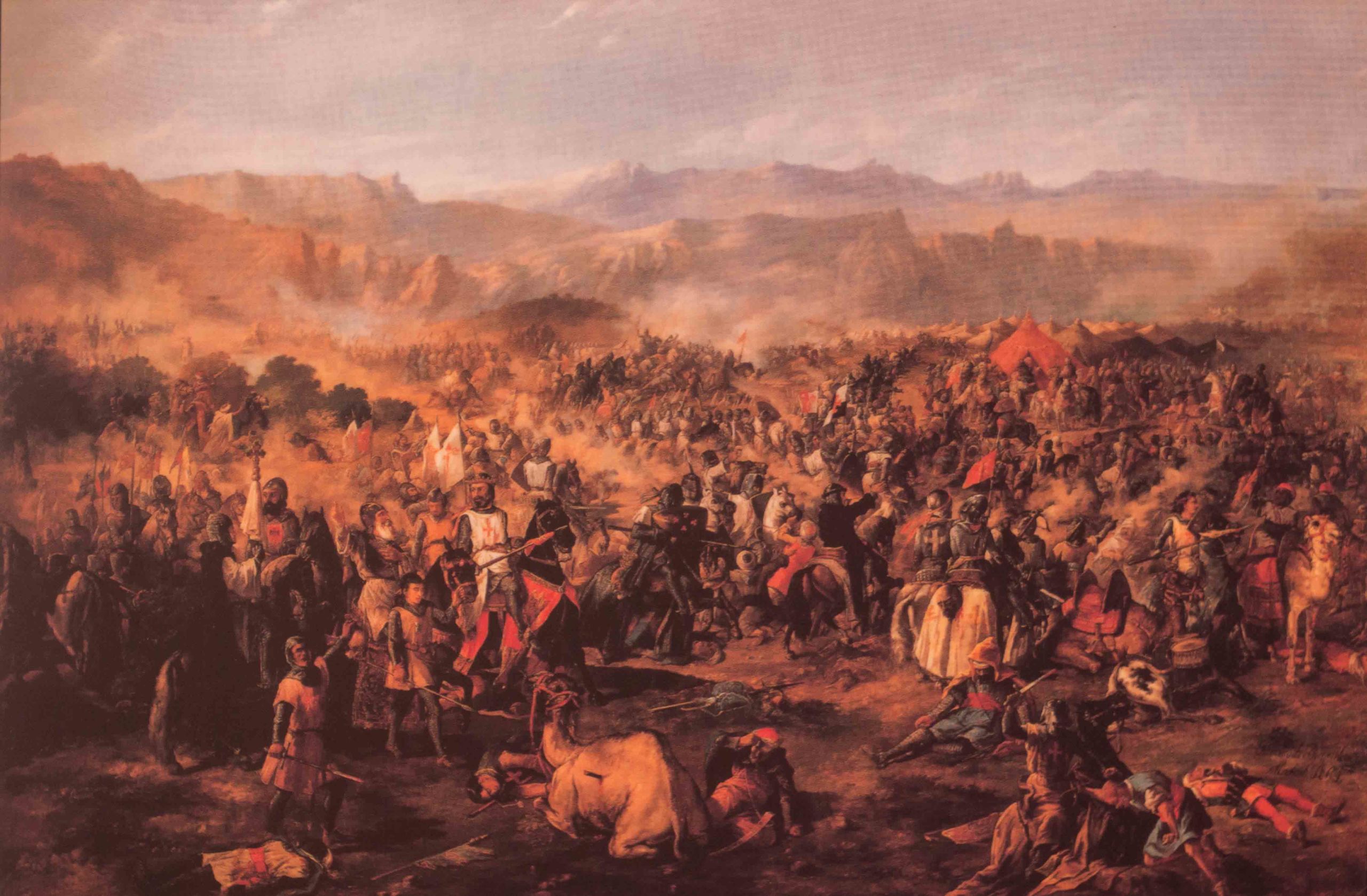 La bataille de Las Navas de Tolosa, le sujet de ce tableau du XIXe siècle, a été considérée comme un tournant dans la fortune des Almohades. (Images Getty)    