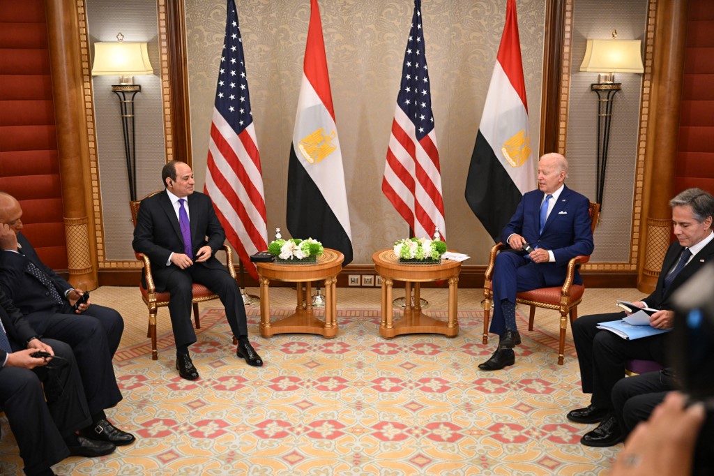 M. Biden a également rencontré le président égyptien Abdul Fattah El-Sisi à Djeddah. (AFP)