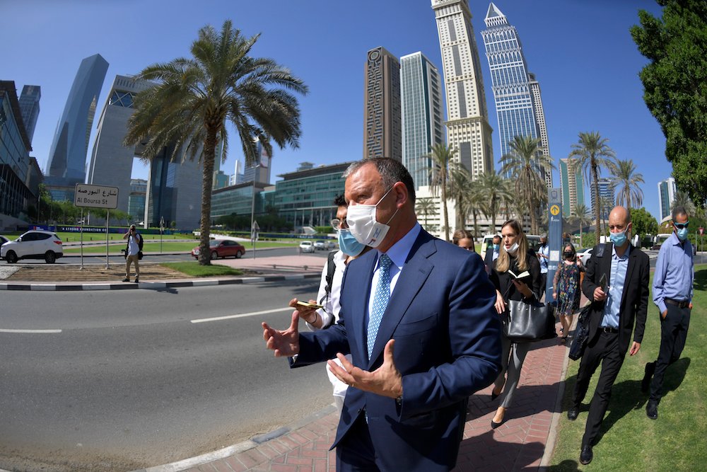 Erel Margalit, fondateur et président de la start-up Jerusalem Venture Partners (JVP). Visite des membres de la délégation israélienne de haute technologie au marché financier de Dubaï (MFD) le 27 octobre 2020 (AFP / Fichier Photo)