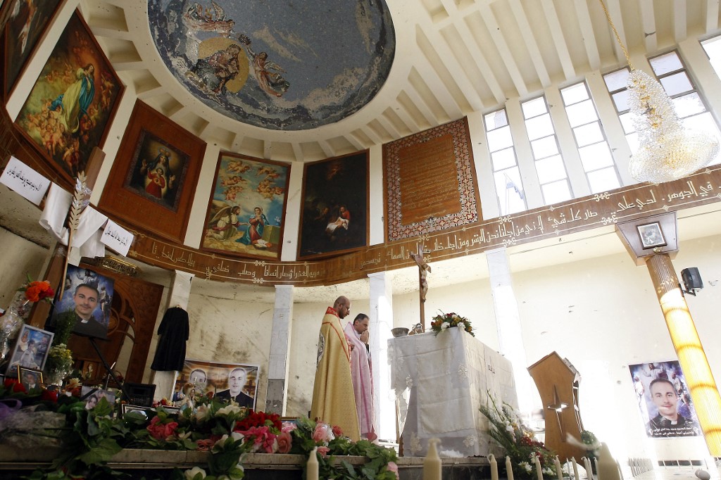 La cathédrale Notre-Dame du Perpétuel secours, à Bagdad, le 14 novembre 2010. SABAH ARAR / AFP