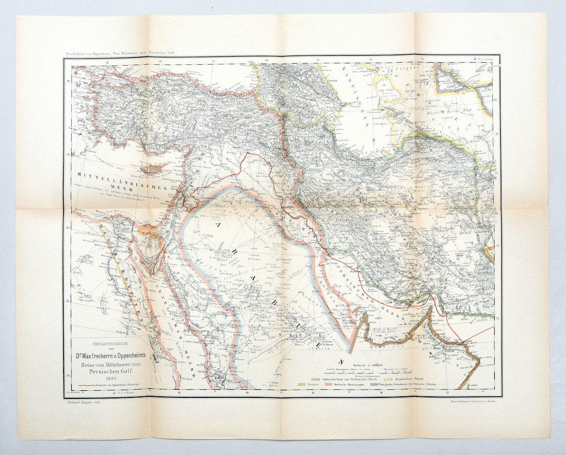 Le récit que fait Oppenheim de son voyage conduira à la publication de Vom Mittelmeer zum Persischen Golf («De la Méditerranée au golfe Persique»), deux volumes qui retracent ses voyages à travers le Hauran (région située dans le sud de la Syrie et au nord de la Jordanie), le désert syrien et l'Irak d'aujourd'hui. (Fourni)