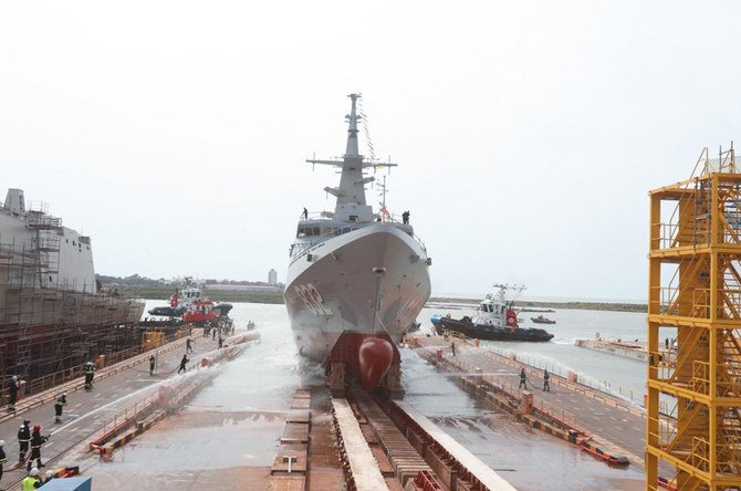 Le navire du roi a été construit par la société publique espagnole Navantia pour la Marine royale saoudienne. (Photo, SPA