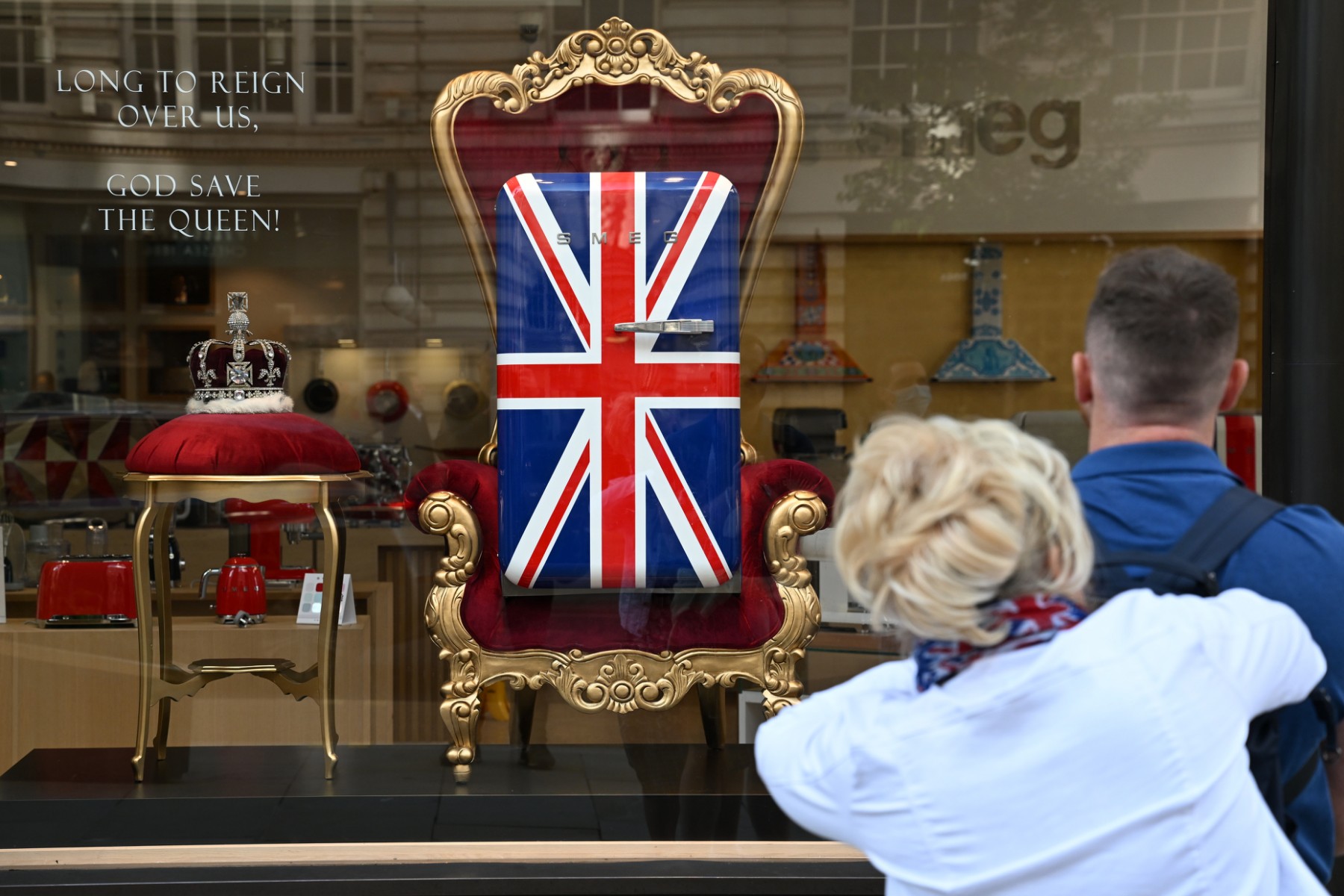 Préparations des célébrations du jubilé de platine de la reine Elizabeth II, le 2 juin 2022, à Londres (Photo, AFP).