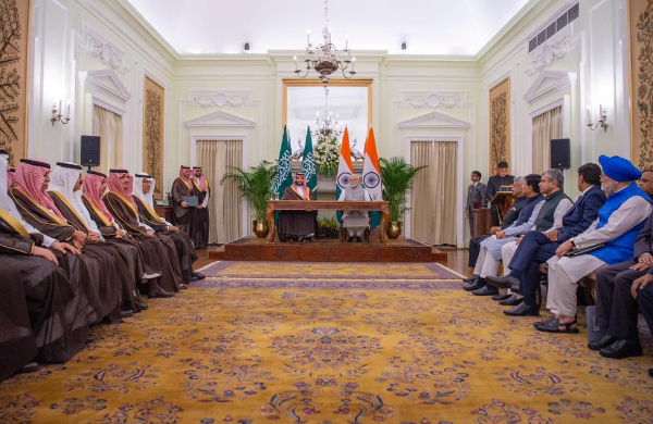 Le prince héritier d’Arabie saoudite, Mohammed ben Salmane, a conclu plusieurs accords avec le Premier ministre indien, Narendra Modi. (Twitter : @spagov)