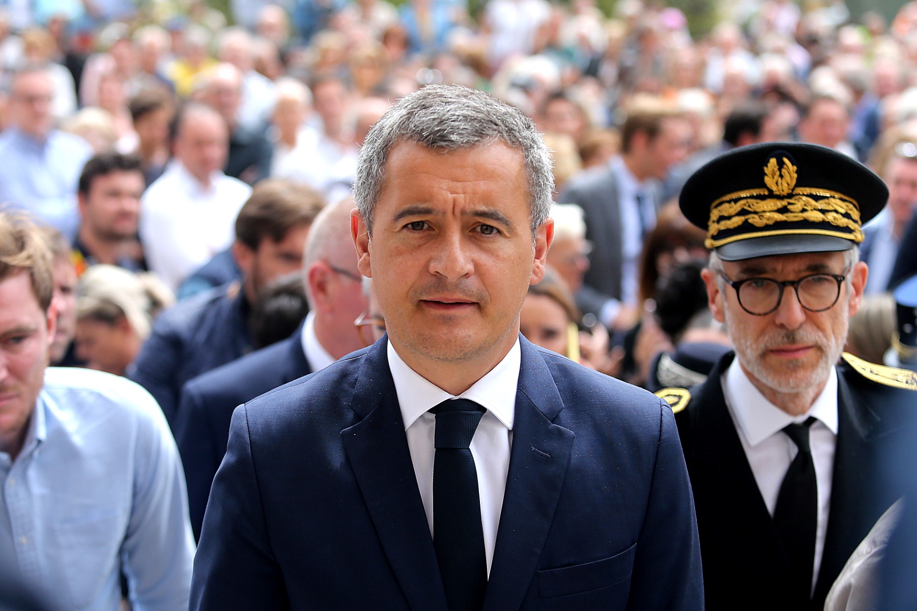 Le ministre français de l'Intérieur Gérald Darmanin participe à une action nationale à Reims, dans le nord de la France, le 3 juillet 2023 (Photo, AFP).