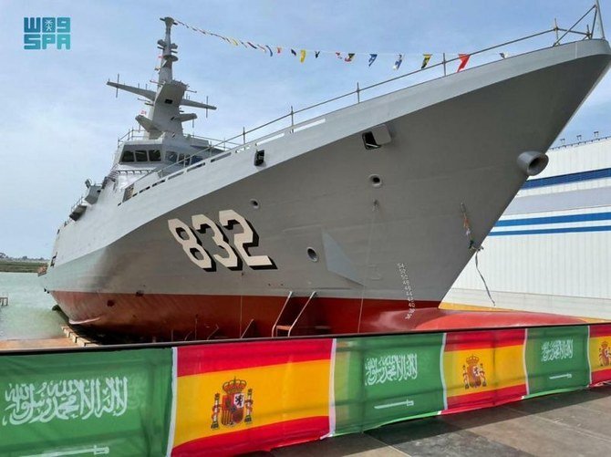 Le navire du roi a été construit par la société publique espagnole Navantia pour la Marine royale saoudienne. (Photo, SPA