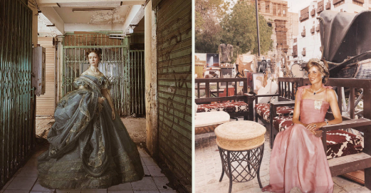 La comtesse russe Anastasia de Torby (à gauche), dans un vieux marché de Tabuk. La princesse Diana lors d'une soirée ouverte dans la ville historique de Djeddah. (Photo fournie)