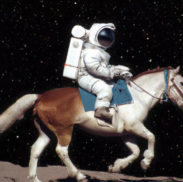 Résultat pour «Un astronaute montant à cheval dans un style photoréaliste» OpenAI.