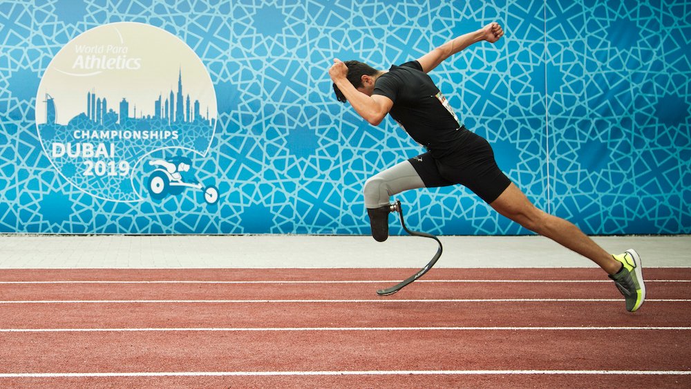 Arz Zahreddine a terminé huitième du 100 m T64 aux Championnats du monde d’athlétisme handisport de Dubaï. (Photo fournie)