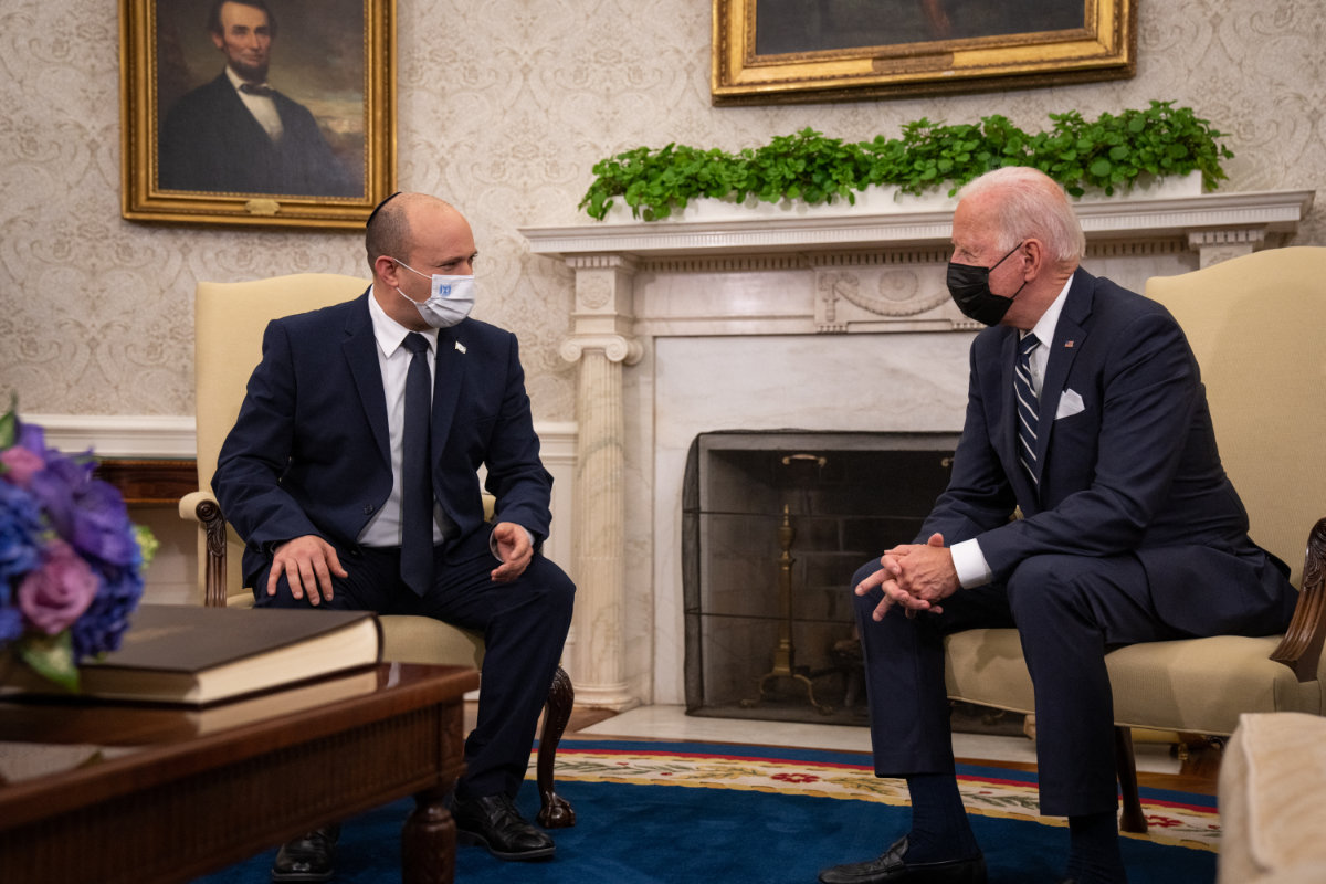 Le 27 août 2021, le président américain, Joe Biden, rencontre le Premier ministre israélien, Naftali Bennett, à la Maison Blanche, à Washington, D.C., pour évoquer la question iranienne. (photo AFP)