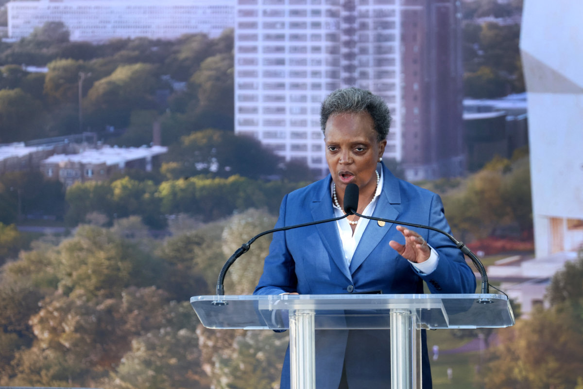 La maire de Chicago, Lori Lightfoot, dément le ciblage des Arabes et des musulmans. (Getty Images via AFP)