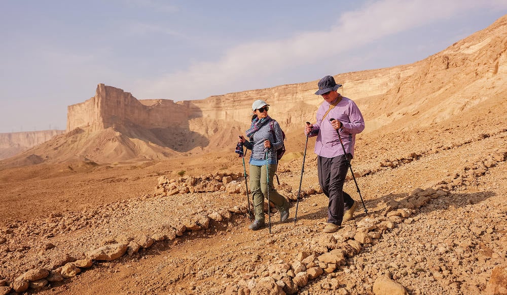 Reem Philby et Mark Evans à Wadi Hanifa (Photos Ana-Maria Pavalache) 