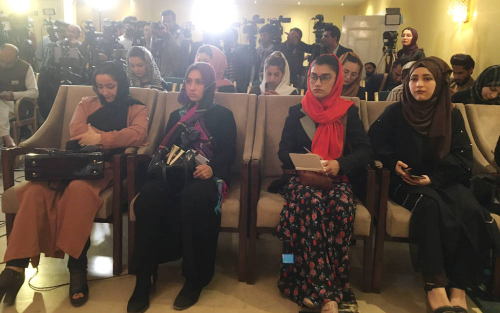 Lors d'une conférence de presse tenue à Kaboul le 18 août, le porte-parole des talibans, Zabihullah Mujahid, a promis que le nouveau gouvernement respecterait les droits des femmes. (Photo fournie)