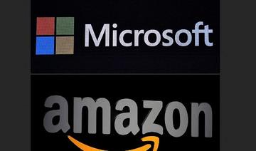 Le logo Amazon et Microsoft (Photo, AFP)