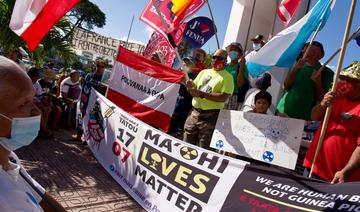 Polynésie: manifestation contre les essais nucléaires, avant une visite de Macron