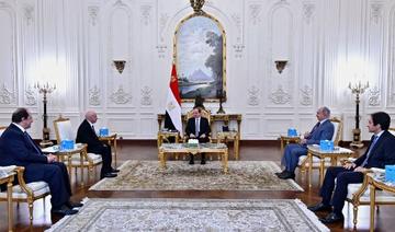 Le président égyptien Abdel Fattah al-Sissi a reçu le président du Parlement libyen Aguila Saleh et le maréchal Khalifa Haftar, homme fort de l'Est de la Libye, le 14 septembre 2021(Présidence égyptienne, AFP)