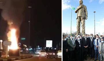 Une statue récemment dévoilée de Qassem Soleimani incendiée en Iran