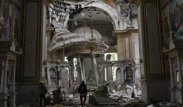 Zelensky a visité à Odessa la cathédrale touchée pendant un bombardement russe