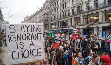 A Londres, des manifestants appellent le gouvernement à cesser toute complicité du génocide israélien à Gaza