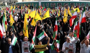 Des Iraniens dans la rue pour dénoncer les frappes israéliennes au Liban et à Gaza