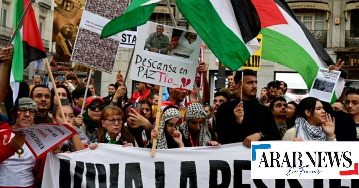 España: Manifestación pro-palestina y contra la reacción israelí en Madrid