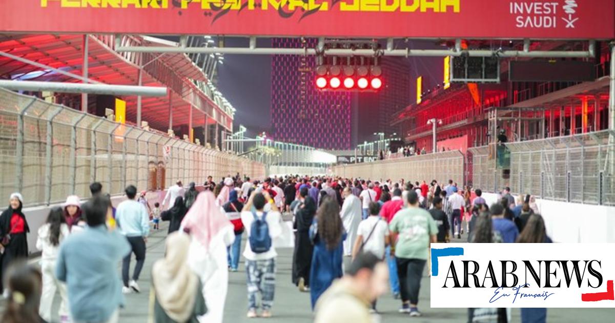 Thousands of Ferrari fans gathered at the Jeddah circuit