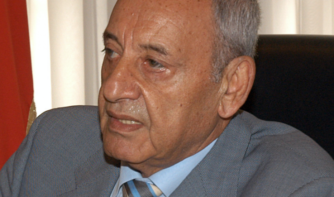 Nabih Berry, donnant une interview (Hassan Ibrahim/AFP)
