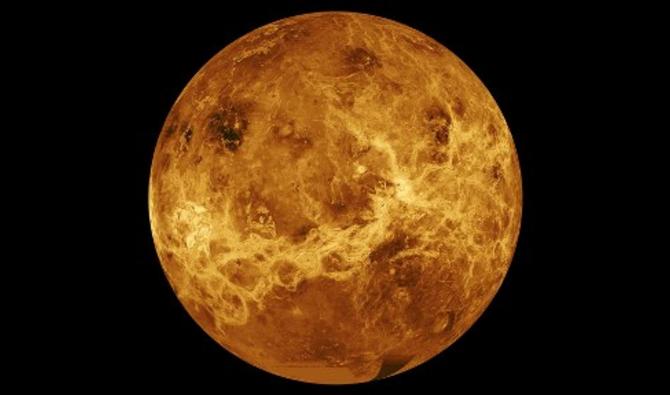 Cette photo publiée par la NASA montre la planète Vénus dans un composite de données du vaisseau spatial Magellan de la NASA et de Pioneer Venus Orbiter (Photo, AFP)