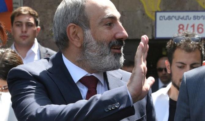 Le Premier ministre arménien par intérim Nikol Pachinian lors des élections législatives anticipées à Erevan le 20 juin 2021 (Photo, AFP)