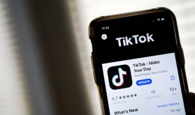 La page de téléchargement de l'application TikTok affichée sur un iPhone d'Apple le 7 août 2020 à Washington, DC (Photo, AFP)