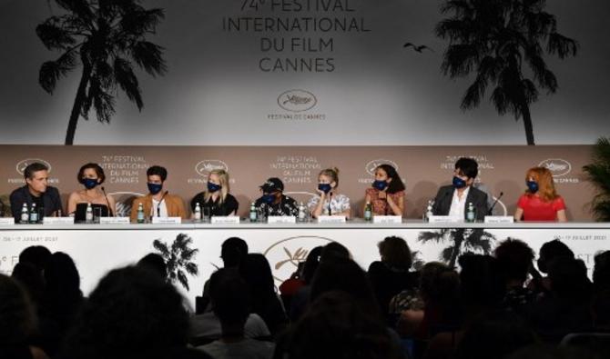 Le jury du 74e Festival de Cannes lors d'une conférence de presse, le 6 juillet 2021 (Photo, AFP)