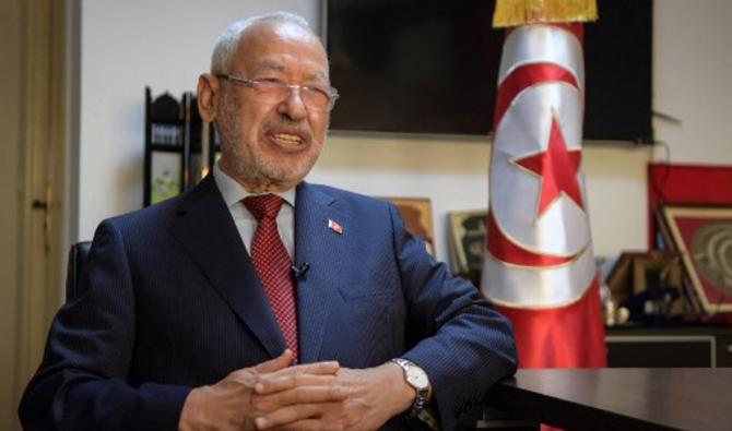 Le président du parlement tunisien et chef du parti Ennahdha, Rached Ghannouchi, s'exprime lors d'un entretien avec l'AFP, dans son bureau de la capitale Tunis, le 23 septembre 2021 (Photo, AFP)