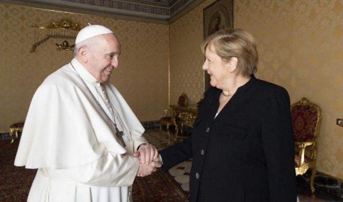 Le pape François reçoit la chancelière allemande Angela Merkel au Vatican (Photo, AFP) 