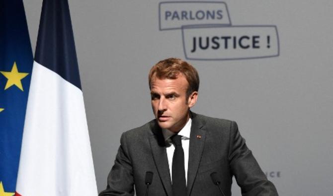 Le président français Emmanuel Macron lors du lancement des « Etats Généraux de la Justice », au Palais des Congrès à Poitiers, dans l'ouest de la France, le 18 octobre 2021 (Photo, AFP)