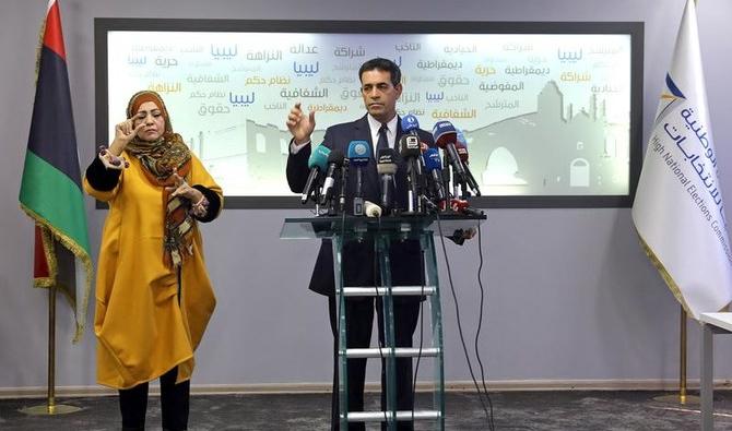 Emad Al-Sayah, président de la Haute Commission électorale nationale (HNEC) de Libye, prend la parole lors d'une conférence de presse à Tripoli, en Libye, le 6 décembre 2018. (Reuters) 