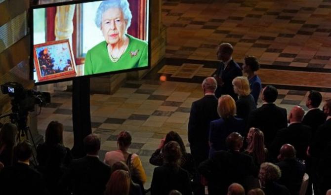 Un message vidéo de la reine Elizabeth II lors d'une réception pour marquer le jour d'ouverture de la COP26, le 1er novembre 2021 (Photo, AFP)
