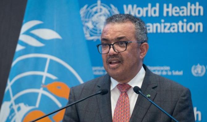 Le directeur général de l'OMS, Tedros Adhanom Ghebreyesus, à l'ouverture lundi d'une réunion exceptionnelle de l'Assemblée mondiale de la santé - organe décisionnel suprême de l'Organisation mondiale de la santé qui rassemble ses 194 membres. (Photo, AFP) 