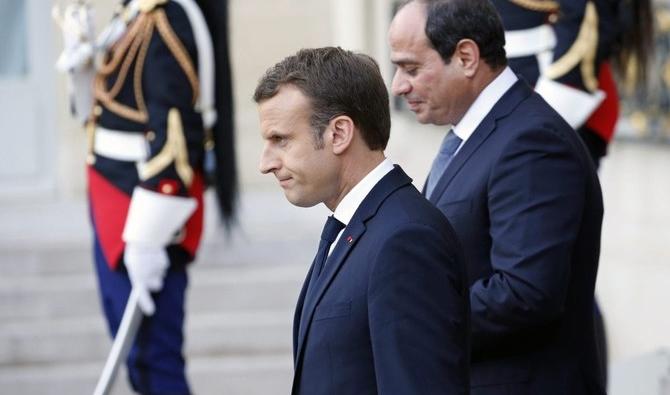 Le président français, Emmanuel Macron, et le président égyptien, Abdel Fattah al-Sissi, à Paris, le 24 octobre 2018. (Getty Images) 