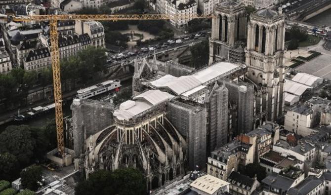 Une photo aérienne prise le 12 juillet 2021, de la cathédrale Notre-Dame de Paris. (Photo, AFP)