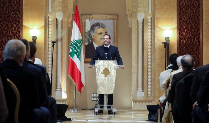 L'ancien Premier ministre Saad Hariri prononce un discours à Beyrouth, le 24 janvier 2022. (Reuters)