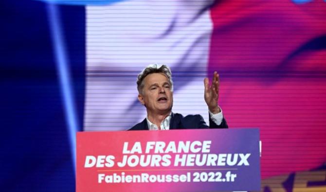  Le candidat communiste à la présidentielle française Fabien Roussel, lors de son premier grand meeting national à Marseille. (Photo, AFP)