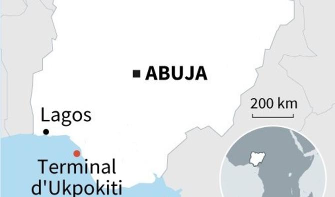 Carte du Nigeria localisant le terminal d'Ukpokiti. (Graphique, AFP)