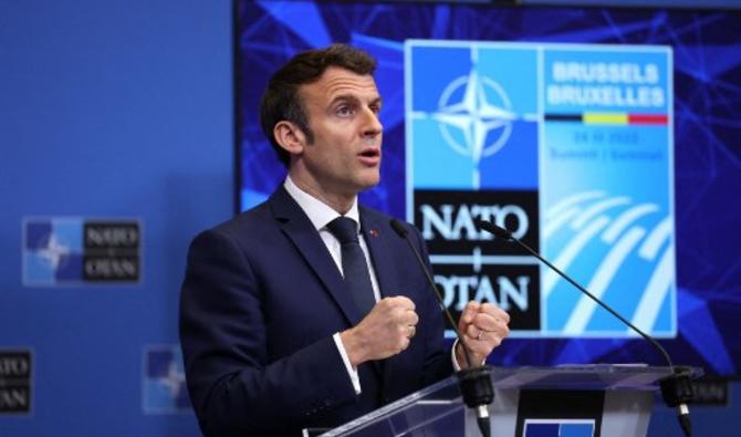Le président français Emmanuel Macron lors d'une conférence de presse au siège de l'OTAN à Bruxelles, le 24 mars 2022. (Photo, AFP)