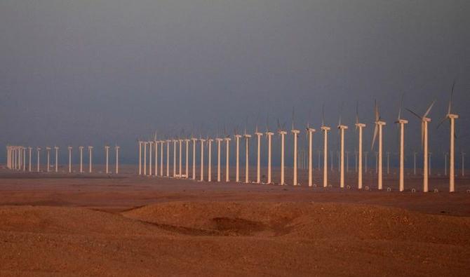 Des turbines dans le parc éolien de Zafarana, aux abords du Caire, en Égypte, le 1er septembre 2020. (Reuters) 