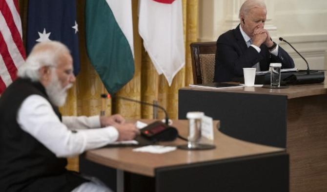 Le président américain Joe Biden et le Premier ministre indien Narendra Modi à la Maison Blanche à Washington, DC, le 24 septembre 2021. (Photo, AFP)
