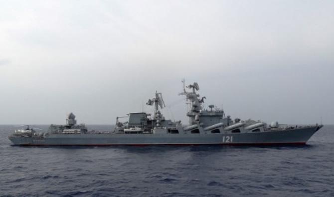 Le croiseur Moskva, patrouille en mer Méditerranée, au large des côtes syriennes, le 17 décembre 2015. (Photo/Fichier, AFP)