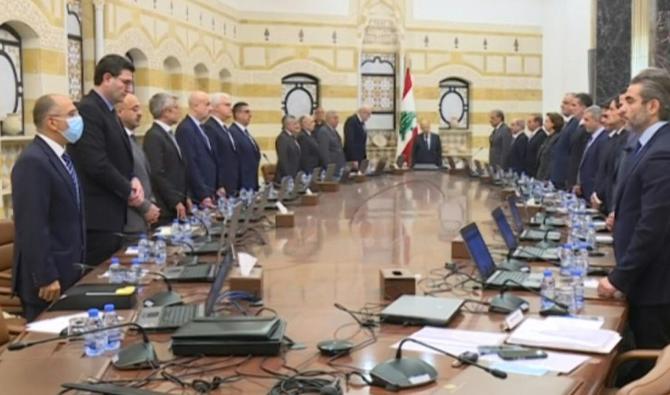 Réunion du cabinet libanais pour discuter des mesures à prendre suite à l'accident maritime, le 26 avril 2022. (Photo, AFP)