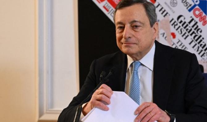 Le Premier ministre italien Mario Draghi s'exprime lors d'une conférence de presse, le 31 mars 2022, à l'Association de la presse étrangère à Rome. (Photo, AFP)