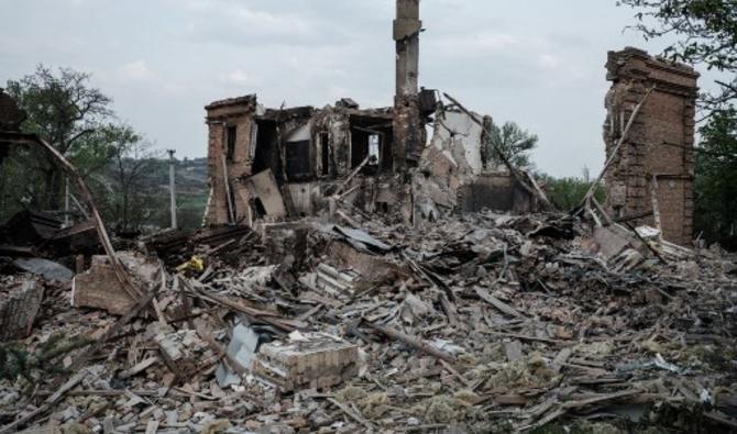 Les restes d'une école détruite dans la région de Lougansk, dans l'est de l'Ukraine, le 13 mai 2022. (Photo, AFP)