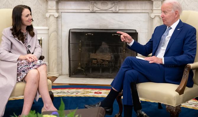 Le président américain Joe Biden et la Première ministre néo-zélandaise Jacinda Ardern ont prévu de s'entretenir de la guerre en Ukraine, de la lutte contre le changement climatique et de partenariat économique. (Photo, AFP)